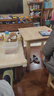 賜匠（CIJIANG） 小方桌實木幼兒園蒙氏教具早教培訓(xùn)班繪畫班居家小戶型小桌子 7-12歲 1桌+1椅  全實木清漆 曬單實拍圖