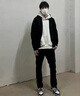 益帛牛仔褲男士夏季新款美式高街潮牌側(cè)拉鏈純色直筒修身微喇長褲子男 黑色 XL 【建議120-135斤】 曬單實(shí)拍圖