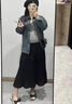 韻暖香孕婦裝夏裝托腹裙子夏季外穿百褶雪紡半身裙寬松大碼休閑A字裙夏 黑色 L 曬單實(shí)拍圖
