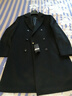 卓凡尼·華倫天奴（GIOVANNI VALENTINO）100%羊毛中長(cháng)款毛呢大衣外套商務(wù)休閑男裝雙排扣西裝領(lǐng)上衣黑色L 曬單實(shí)拍圖