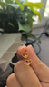 六桂福珠寶黃金耳釘女款足金999愛(ài)心愛(ài)慕金耳環(huán)耳飾生日禮物 1.50g 曬單實(shí)拍圖