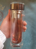 格亞（GEYA）雙層玻璃杯男商務(wù)高檔茶杯玻璃水杯辦公泡茶杯杯子團(tuán)購定制刻字 黑色【禮盒裝】350ml 曬單實拍圖