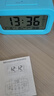 電子鬧鐘學生智能夜光大屏幕電子鐘多功能溫濕度顯示智能床頭鬧鐘 天空藍【充電款】 智能播報 曬單實拍圖