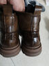 意爾康男靴冬季棉鞋時(shí)尚復古高幫馬丁靴英倫系帶皮靴軟底耐造工裝靴 曬單實(shí)拍圖
