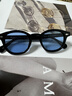 MOSCOT LEMTOSH太陽(yáng)鏡女士 板材復古黑框橢圓形眼鏡 美式大小臉偏光淺藍色墨鏡男 黑色框+偏光淺藍色鏡片 46中碼M 曬單實(shí)拍圖