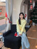 哈吉斯（HAZZYS）女裝 春季女上衣【PHIZ系列】活力休閑落肩寬松圓領(lǐng)衛(wèi)衣 黃色YL M (160/84A 38) 曬單實拍圖