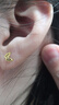 中國黃金（CHINA GOLD）黃金耳釘足金999蝴蝶耳飾生日七夕禮物送女友老婆 約0.5g 曬單實拍圖