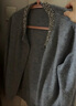 玖姿·安娜蔻BlingBling全羊毛香風(fēng)釘珠開衫針織衫女秋款 中灰 2XL 曬單實(shí)拍圖