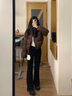 妍莉芬（yanlifen）2025年冬裝搭配一整套韓系短款羽絨棉服女棉衣外套牛仔褲兩件套裝 棉服 M 曬單實(shí)拍圖