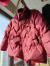 鴨鴨（YAYA）奶奶冬裝短款羽絨服60歲70老人冬季婚禮中老年媽媽女款外套QC 紫紅色 3XL 曬單實(shí)拍圖