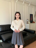茵曼（INMAN）半身裙女士學(xué)院風(fēng)格雷系百褶短裙女2025年春季新款高腰顯瘦灰色 深灰色 M 曬單實拍圖