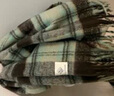 眸中景秋冬新品復古氛圍感咖色格紋圍巾男女拉面馬海毛加大加厚披肩圍脖 淺綠色 200cm 曬單實(shí)拍圖