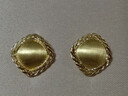 六福珠寶足金絲綢金紐扣黃金耳釘耳飾送禮 計價 GJGTBE0016 3.80克(含工費740元) 配硅膠耳堵 曬單實拍圖