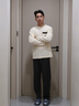 秋鹿睡衣男棉柔家居服套裝透氣舒適長(cháng)袖長(cháng)褲圓領(lǐng)套頭居家服 米色 XL 曬單實(shí)拍圖