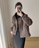 AEMAPE高端大牌短外套女2025春秋季新款寬松時(shí)尚氣質(zhì)小個(gè)子休閑百搭上衣 咖色 L 119-132斤 曬單實(shí)拍圖