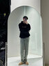 輕奢提花牛仔褲高級感青年潮牌男裝春秋季寬松型滿(mǎn)印直筒闊腿褲子 藍色 0062 XL 建議145-165斤 曬單實(shí)拍圖