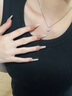 凰飾麗（PHOENIXSILY）方糖銀項鏈女鎖骨鏈時尚銀飾七夕情人節(jié)禮物送女生女友老婆 優(yōu)雅銀【盒子鏈】 曬單實拍圖