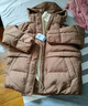 諾帝卡（NAUTICA）【單件直降】秋冬新款舒適保暖可脫卸帽面包款羽絨服女44JO03 蜜棕20C L 曬單實(shí)拍圖