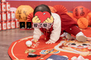 凡獵女童連衣裙秋裝洋氣兒童針織公主裙周歲寶寶禮服抓周宴拜年服春秋 曬單實(shí)拍圖
