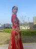 枝己（ZEIMSSMM）秀禾服新娘2025新款中式婚紗結(jié)婚禮服古裝敬酒服龍鳳褂嫁衣旗袍 S137無鉆款 M 曬單實(shí)拍圖