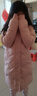 英氏（YEEHOO）女童羽絨服兒童保暖外套冬季時(shí)尚淑女中長(cháng)款中大童裝洋氣冬裝新款 字母小花-粉色 150 曬單實(shí)拍圖