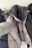 Basic House/百家好連帽撞色羽絨服韓版加厚短款白鴨絨外套冬保暖 灰 S 曬單實(shí)拍圖
