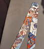 愛(ài)馬仕絲巾  twilly新型大劇院 絲巾手巾送女士生日節日送禮 H063464S-16奶油色 5*86cm 曬單實(shí)拍圖