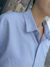 名創(chuàng)優(yōu)品（MINISO）條紋襯衫男2025夏季新款青少年打底疊穿襯衣男士條紋開衫短袖外穿 藍(lán)白條 XL /180(不起球不掉色) 曬單實(shí)拍圖