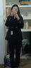 語(yǔ)森戀正裝女套裝大學(xué)生公考面試工作服春秋黑色職業(yè)西裝套裝女 黑色三件套(外套+褲子+V領(lǐng)襯衫) S 曬單實(shí)拍圖