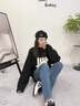 UNDEFEATED【五條杠美式毛衣】潮流男女同款LOGO校園風(fēng)毛衣新品 黑色 L 曬單實(shí)拍圖