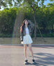 蜜樂奇韓系早秋外套女2025新款春秋薄款設(shè)計感小個子香風(fēng)短款夾克小上衣 白色 M 曬單實拍圖