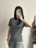 TOMMY HILFIGER25春夏新款女經(jīng)典1985珠地網(wǎng)眼休閑條紋多色修身短袖T恤POLO 藏青條紋0X4 M （推薦：105-115斤） 曬單實(shí)拍圖
