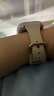 炫戴適用蘋果手表S9/S10表帶真皮小蠻腰apple iwatchs8/7/6/5/4商務(wù)男女士款ultra2高級se時尚替換表帶 復(fù)古小蠻腰皮帶-米白 適用44/45/49/S10【46mm】表盤 曬單實拍圖