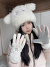 楚黛妮保暖手套女可愛小熊滑雪手套加絨加厚可觸屏防風(fēng)防水戶外騎車手套 小熊粉色 均碼(適合掌圍18-22cm) 曬單實(shí)拍圖