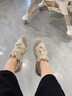 Jeep復(fù)古運動鞋女跑步鞋網(wǎng)面透氣德訓(xùn)鞋女一腳蹬休閑百搭戶外徒步鞋女 灰褐色 37 曬單實拍圖