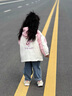 班喜迪女童外套春秋款2025新款兒童衣服洋氣寶寶三合一可拆卸秋裝小童裝 粉色三合一搖粒絨內(nèi)膽 110 cm 曬單實拍圖