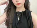 拉韞翡音圓形平安無事牌項鏈女款和田玉玉石吊墜護身符掛件生日禮物 【約31*17mm】璽晶級和田玉項鏈 曬單實拍圖