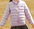ASK JUNIOR90絨女童羽絨外套秋冬保暖兒童休閑輕薄羽絨服運動風 紫色 130  曬單實拍圖