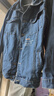 才俏藍色牛仔外套男水洗彈力男士夾克寬松潮流大碼印花牛仔衣褂子 藍色J21[有內袋] 高品質(zhì)款 XL 體重[128-140斤] 曬單實(shí)拍圖