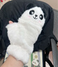 暢印手套冬季女士可愛(ài)卡通韓版學(xué)生半指翻蓋毛絨加絨加厚保暖騎行手套 白色【熊貓款】 曬單實(shí)拍圖