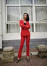 紫魅俏正裝女套裝春秋冬長(cháng)袖職業(yè)裝職場(chǎng)穿搭通勤高級感商務(wù)正裝西服外套 紅色(單件西裝) M (建議90-100斤) 曬單實(shí)拍圖