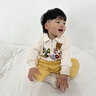 幼歌（YOUGE）【有機(jī)云朵衛(wèi)褲】嬰幼兒寬松軟糯親膚長褲針織小熊休閑衛(wèi)褲 明黃（66-90兩用襠） 80 cm 曬單實(shí)拍圖