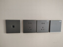 羅格朗（LEGRAND）開關(guān)插座電工電料逸景深砂銀灰色86型面板墻面暗裝插座 單開雙控 開關(guān) 曬單實拍圖