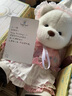 莉娜熊（TeddyTales）小熊玩偶毛絨玩具泰迪手作熊公仔娃娃生日禮物女生 郁金香中奶白 含鞋 搭配短毛崽崽 禮盒裝 曬單實(shí)拍圖