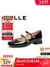百麗（Belle）氣質(zhì)時(shí)裝瑪麗珍女25春新商場(chǎng)款真皮雙條帶單鞋3QA17AQ5 黑色 37 (235mm) 曬單實(shí)拍圖