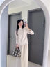 PMOG毛衣女加絨白色打底衫女秋冬2025新款內(nèi)搭木耳邊螺紋長袖一體絨上 白色 螺紋加絨加厚 M 建議80100斤 曬單實拍圖