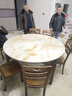 中式實木餐桌椅組合現(xiàn)代簡約家用大理石餐桌小戶型伸縮可變圓桌子 大理石1.5一桌六椅 曬單實拍圖
