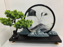 RWTW創(chuàng  )意迎客松擺件流沙畫(huà)沙漏新中式客廳玄關(guān)裝飾辦公室領(lǐng)導禪意 崇山峻嶺 藍山【水墨江山】 曬單實(shí)拍圖