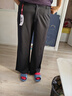 啄木鳥(niǎo)秋冬闊腿褲女高腰免燙垂感寬松顯瘦媽媽裝跳舞褲走秀休閑長(cháng)褲厚款 黑色 【秋冬款】 3XL 【139-149】 曬單實(shí)拍圖