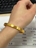 BUKKEHAVE古法傳承金包銀啞光四方如意實心手鐲女送媽媽素圈方鐲簡約氣質 四方如意手鐲   重約28克 56圈口 曬單實拍圖